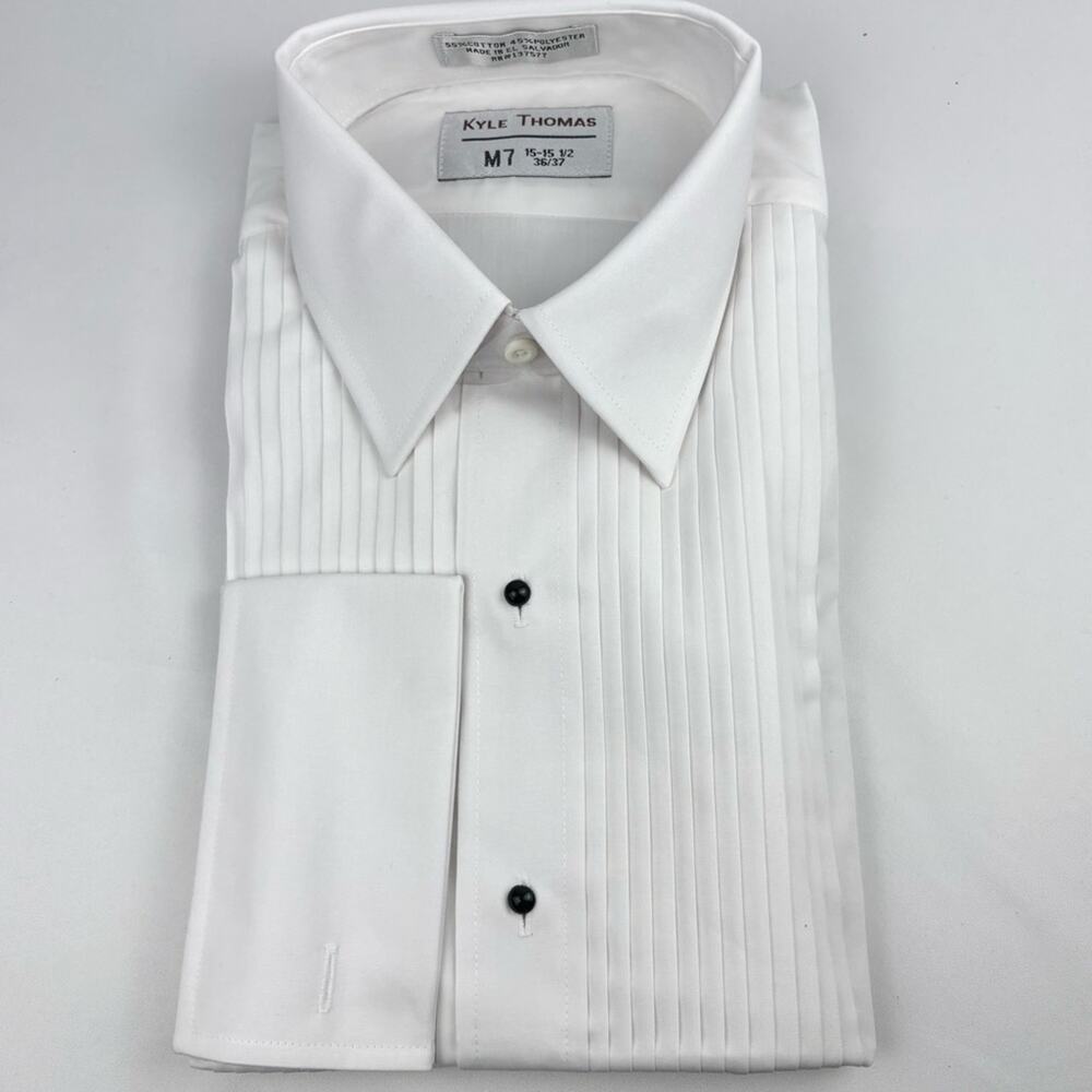 NWT Tuxedo Formal Attire Button Up White Dress Shirt Long Slv, M7 15-15.5 36/37